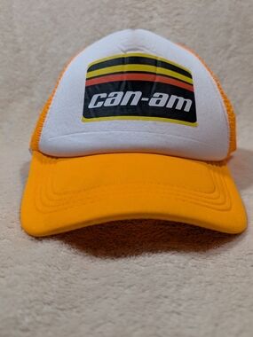 Can-Am Orange and White Mesh Trucker Hat